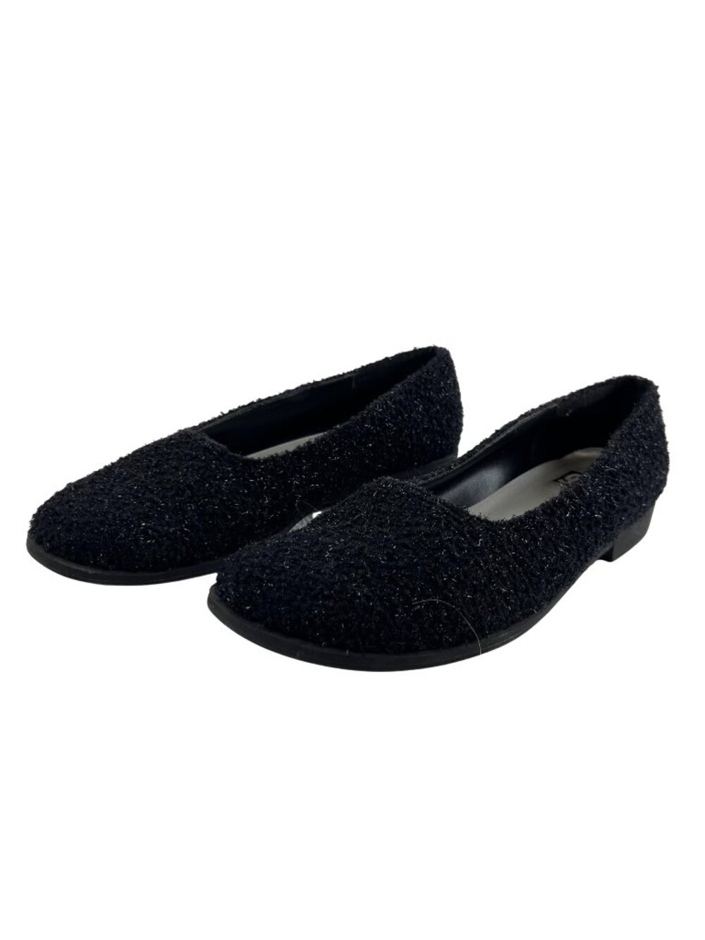 Womens 9M Loafers Witchy Black Fairy Shimmering Textured Rubber Soled Flats